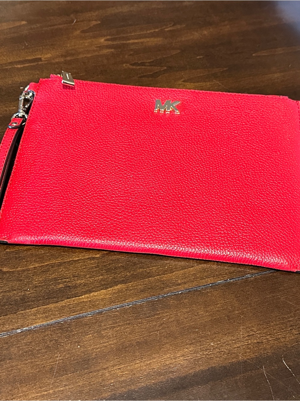 Michael Kors Red Pebbled Leather Wristlet